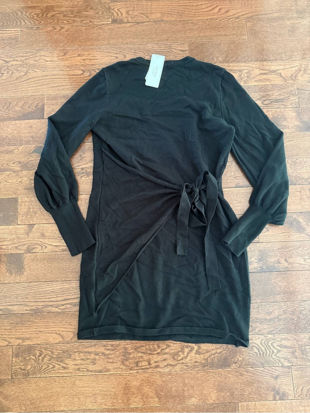 Zcsia Black Long-Sleeve sweater dress